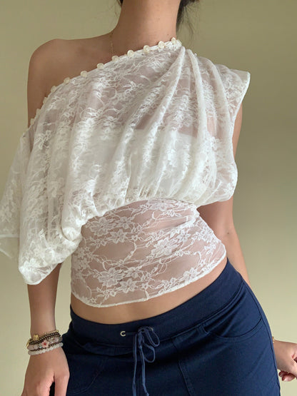 Molly | Button Lace Top