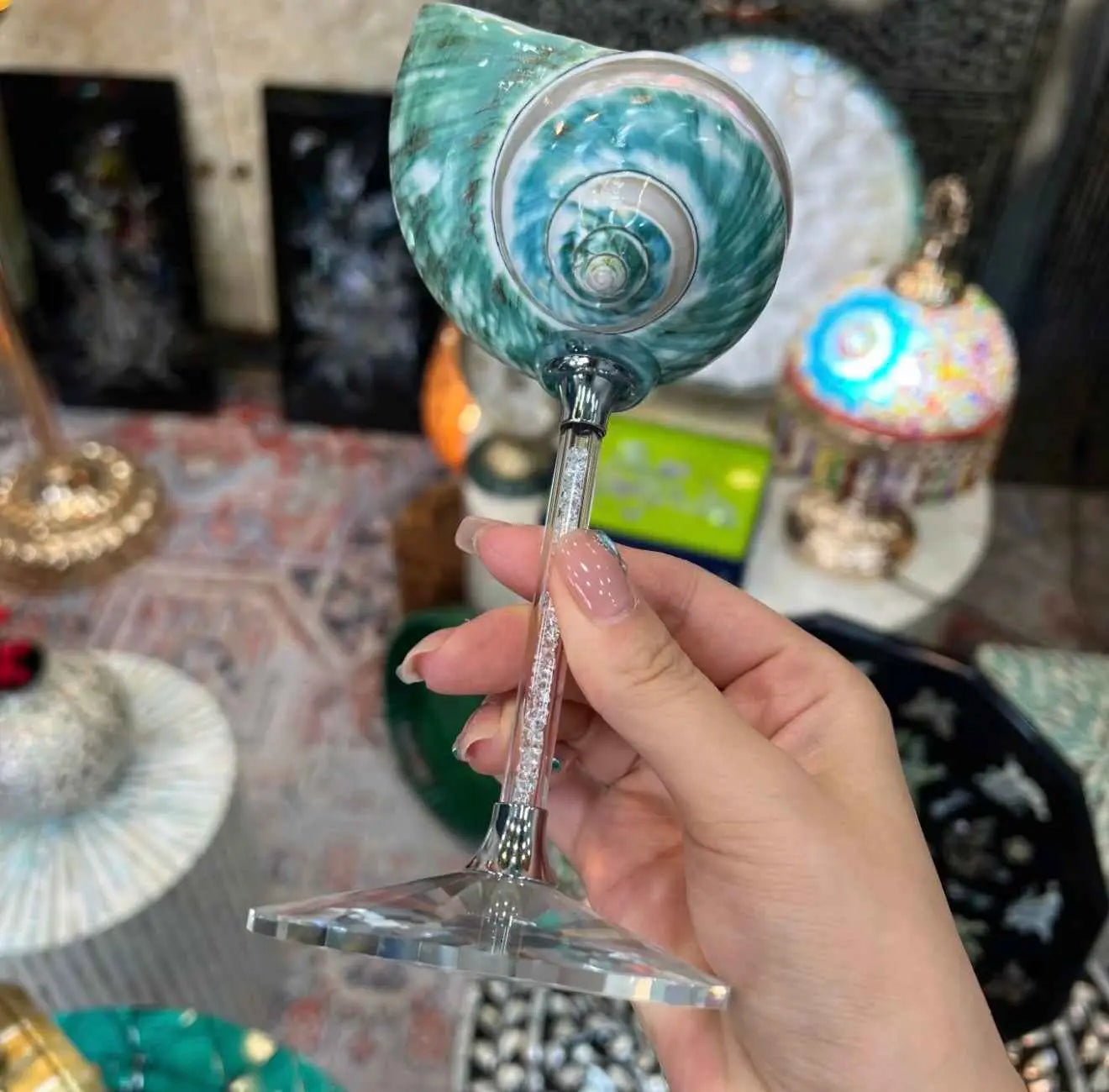 Galaxy Conch Shell Wine Glass.