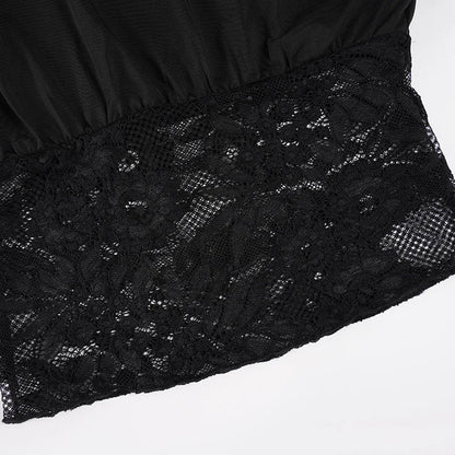 Lace Waist One Shoulder Top