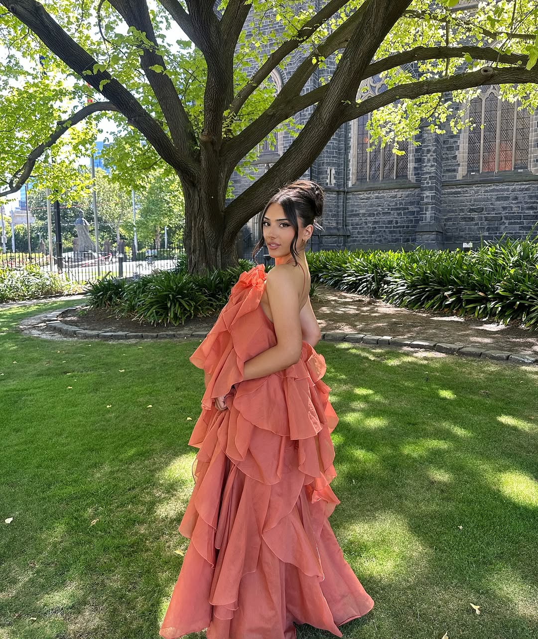 Bellina | Women's Sleeveless Layers Ruffles Maxi Prom Dress