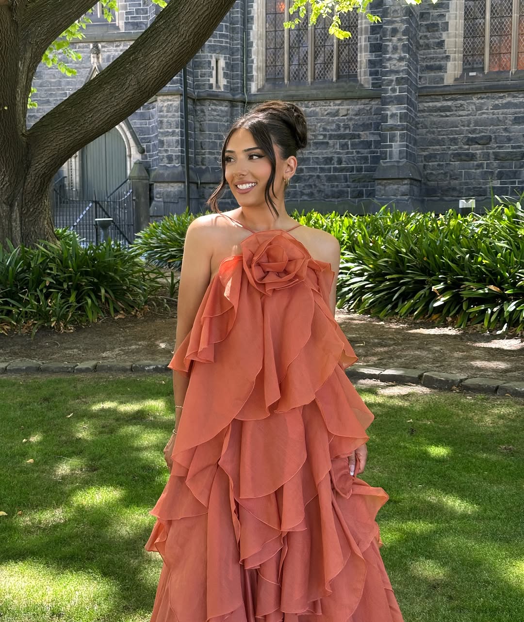 Bellina | Women's Sleeveless Layers Ruffles Maxi Prom Dress