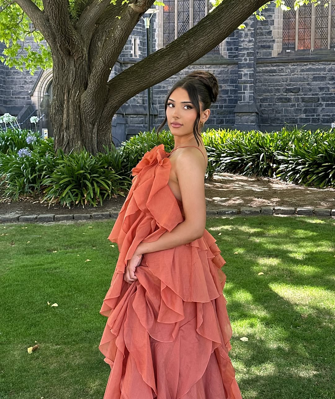 Bellina | Women's Sleeveless Layers Ruffles Maxi Prom Dress