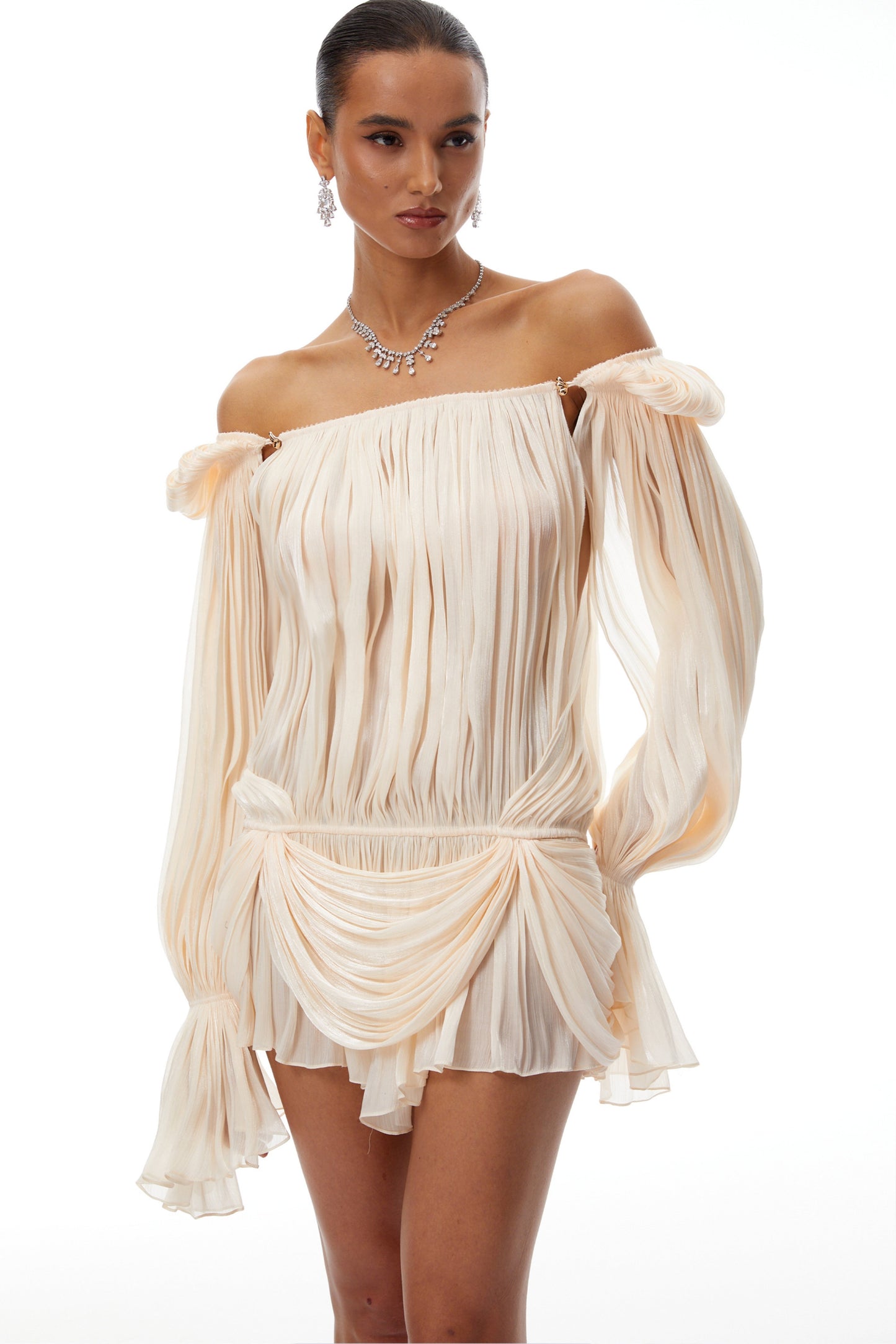 Isabella | Pleated Ruffled Mini Dress