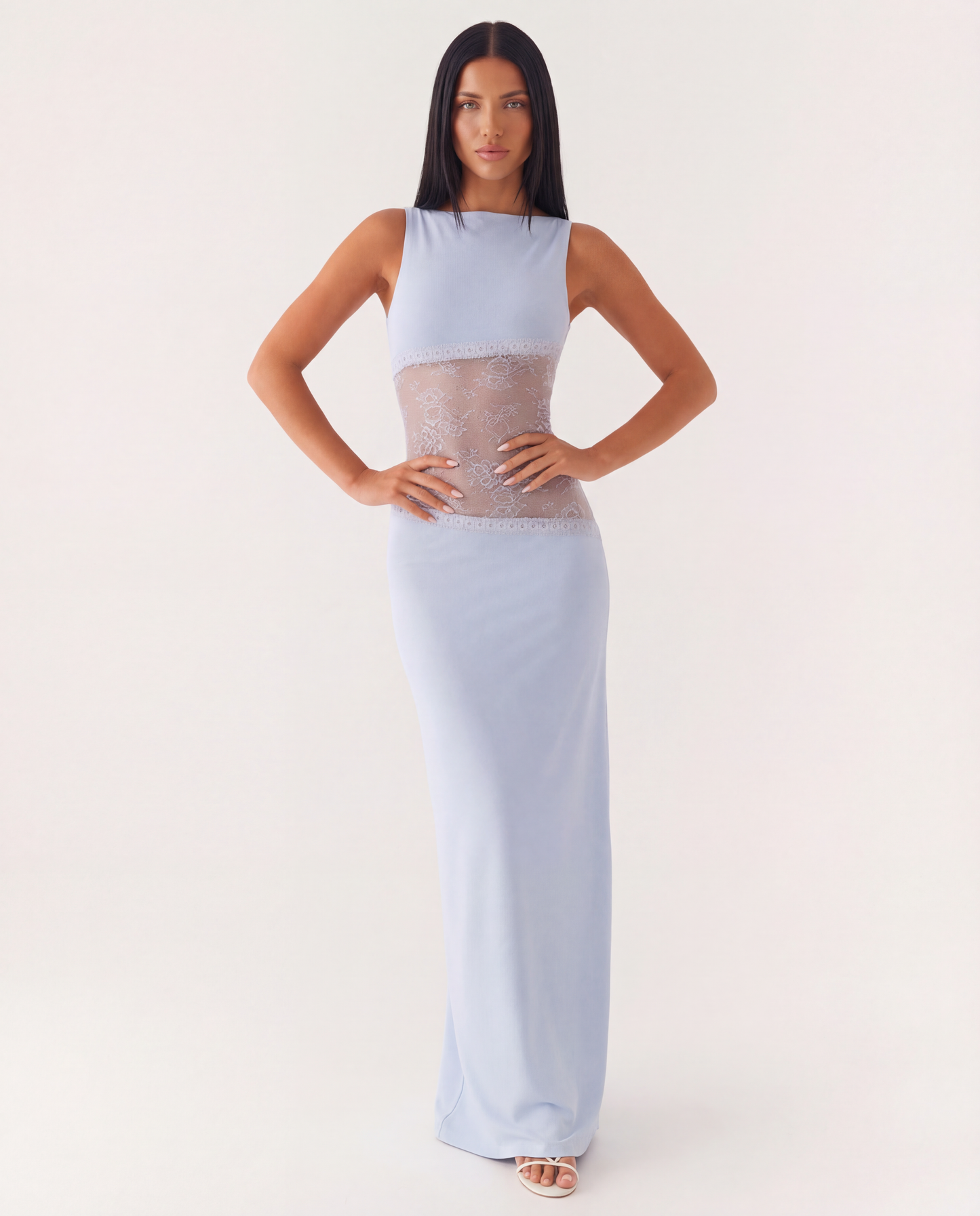 Palermo | Lace Waist Open Back Maxi Dress