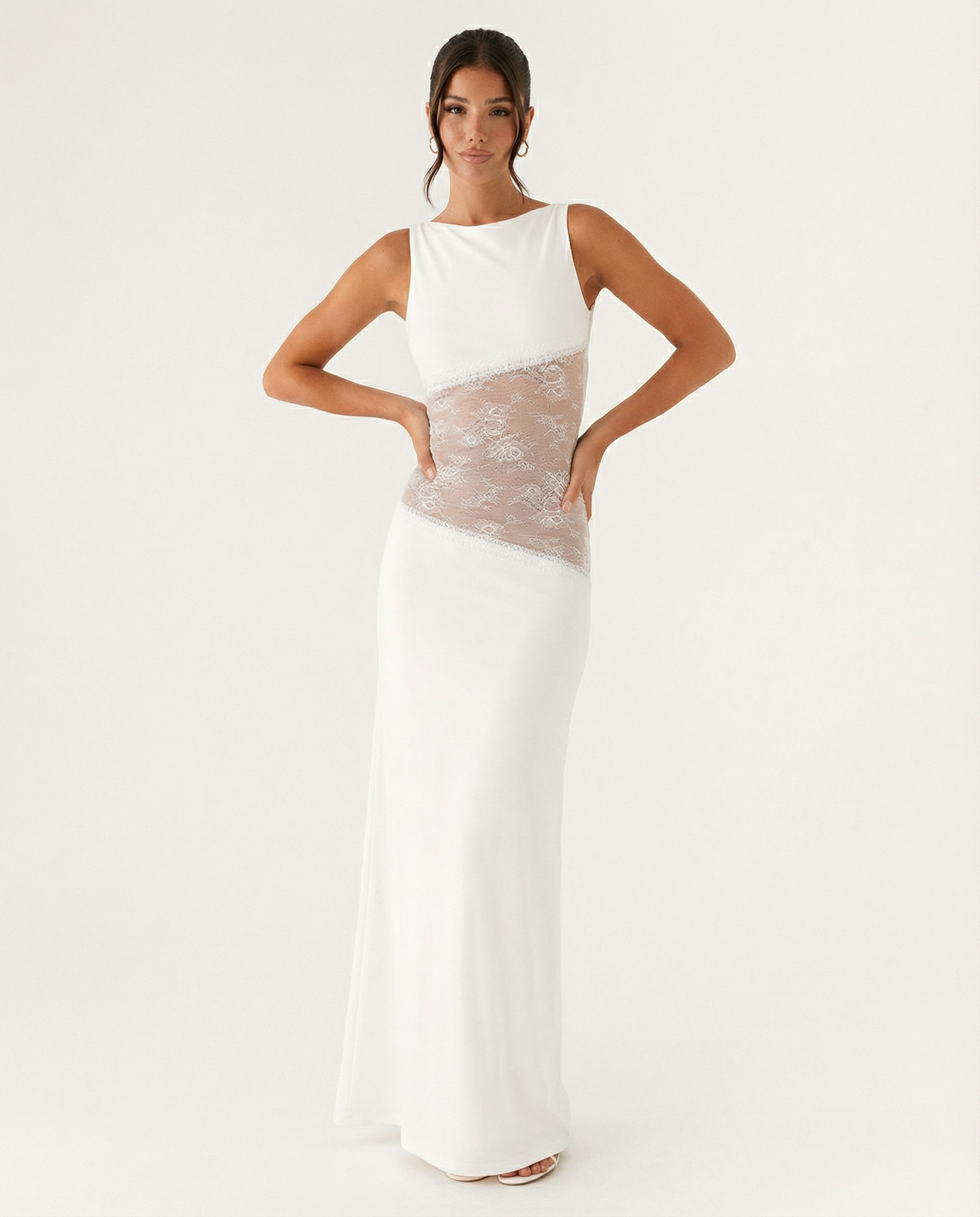 Palermo | Lace Waist Open Back Maxi Dress