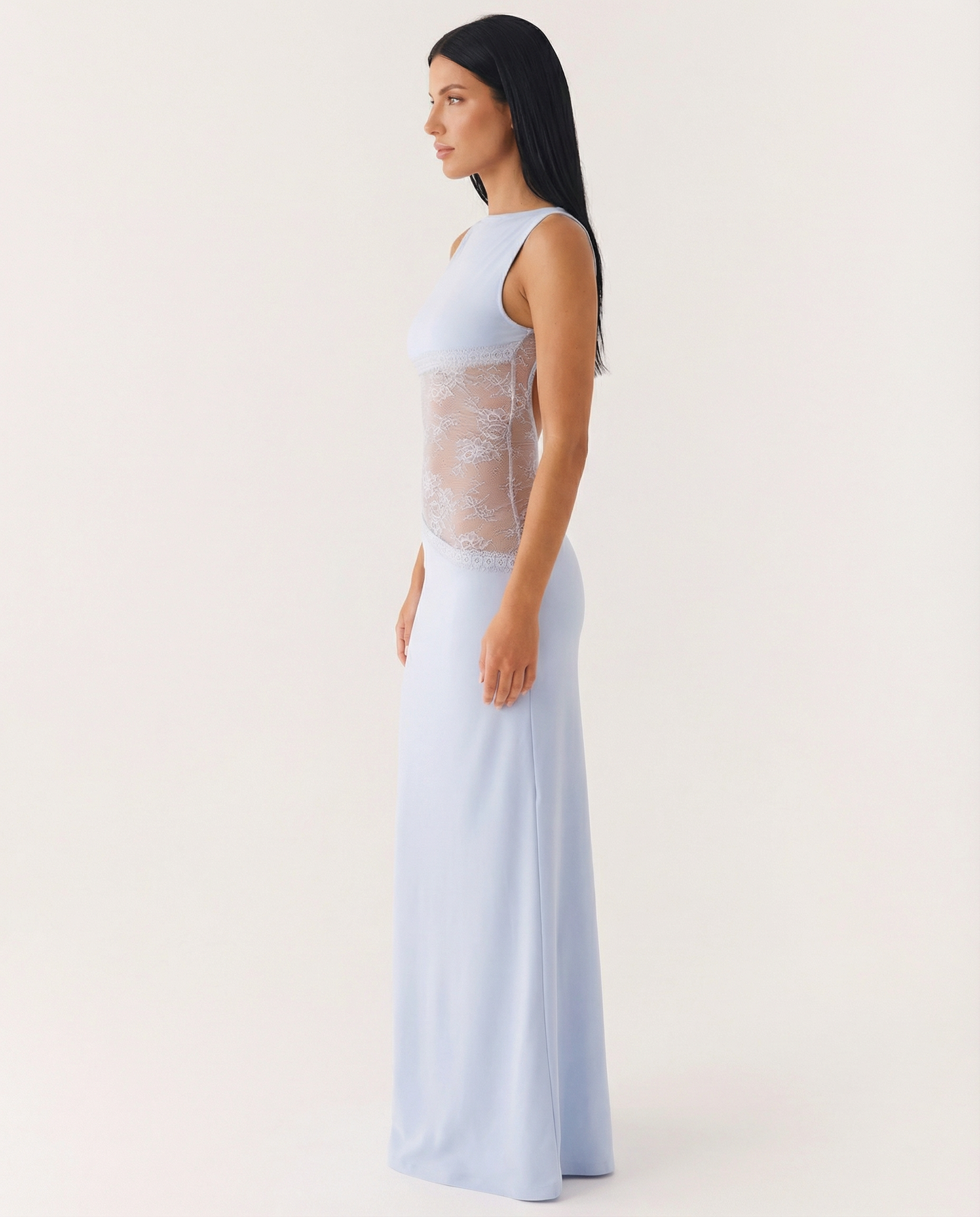 Palermo | Lace Waist Open Back Maxi Dress