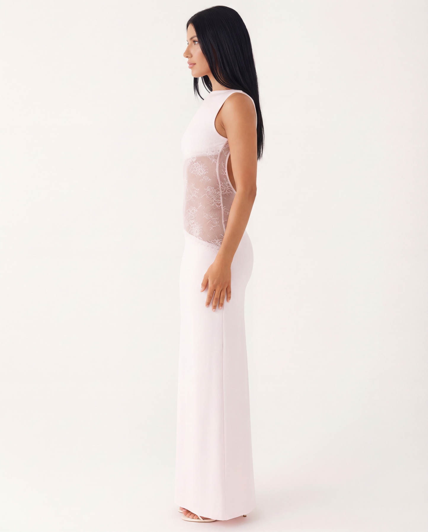 Palermo | Lace Waist Open Back Maxi Dress