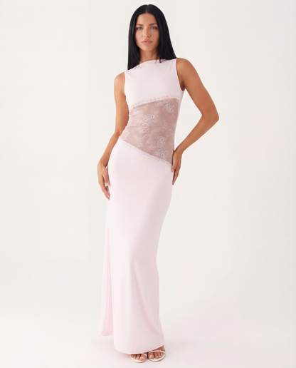 Palermo | Lace Waist Open Back Maxi Dress