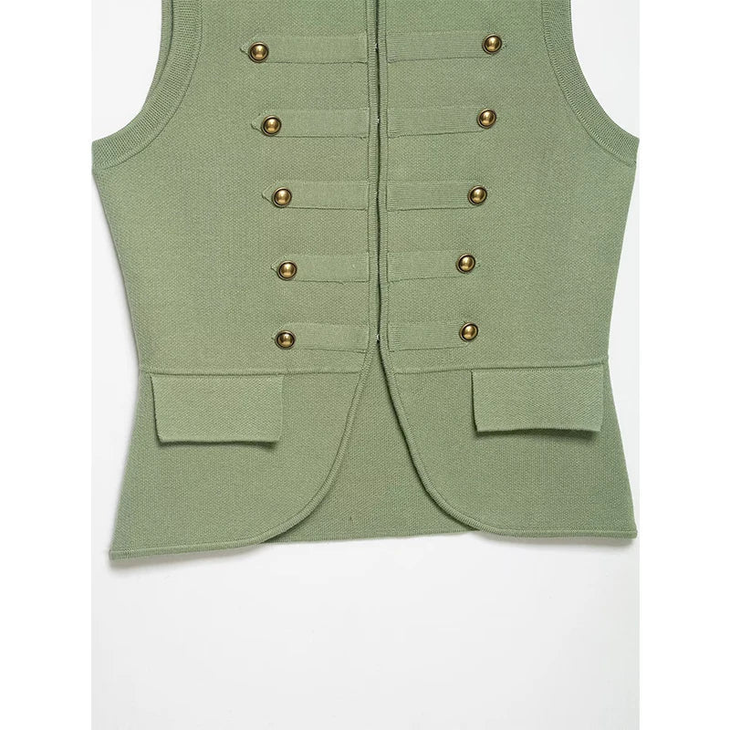 Irena Military Vest Blouse