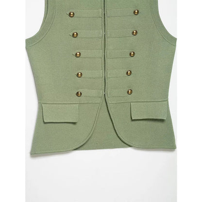 Irena Military Vest Blouse