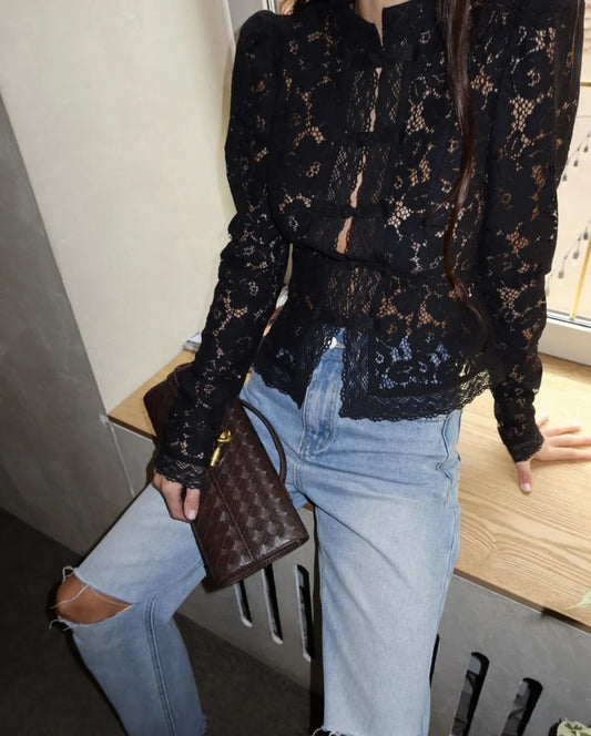 Fontaine Lace Blouse Black