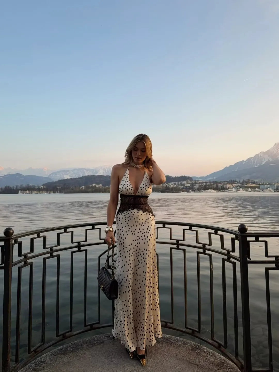 Melusa Polka Dot Maxi Dress