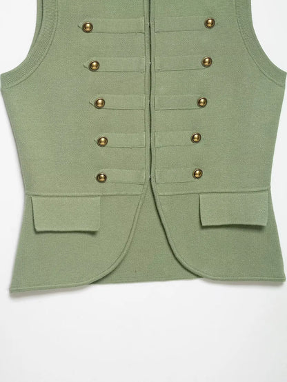 Irena Military Vest Blouse