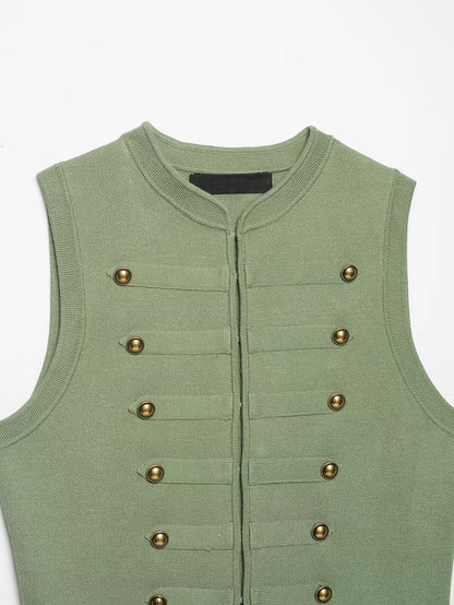 Irena Military Vest Blouse