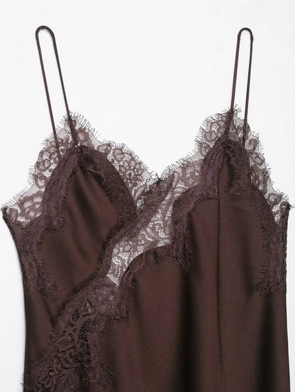 Amaia Lace Satin Dress