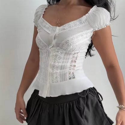 Lilly | Lace Ruffle Top