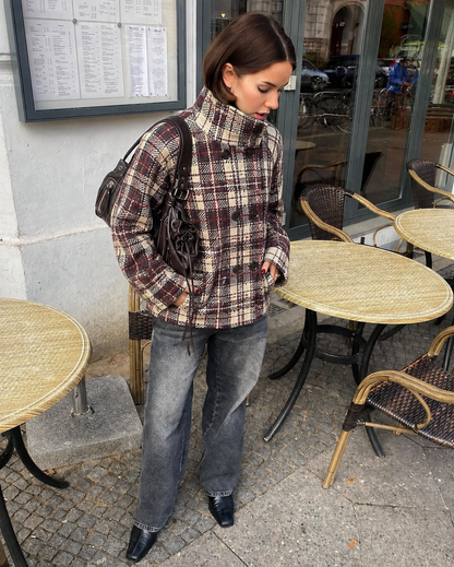 Lorissa Tartan Plaid Peacoat
