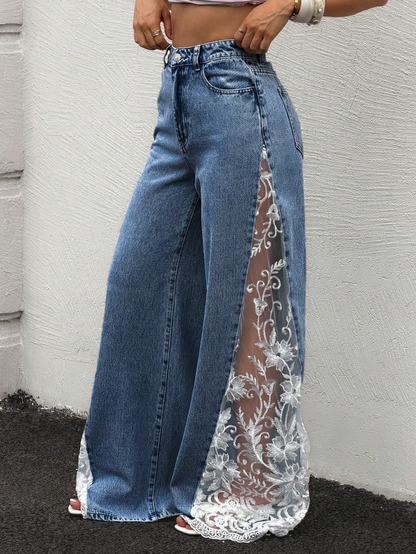 Emmy | Lace Denim Jeans