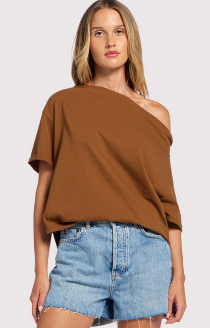 Vintage Cotton Off The Shoulder T-Shirt