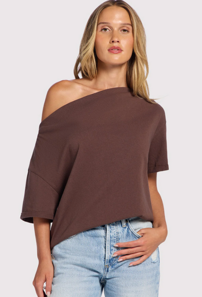 Vintage Cotton Off The Shoulder T-Shirt