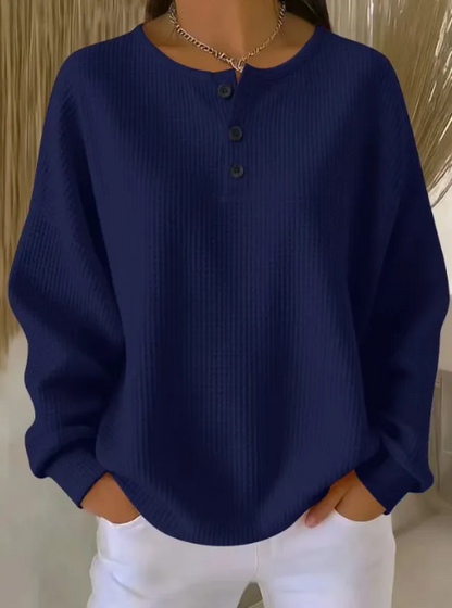 Isabella | Cozy Waffle Knit Henley
