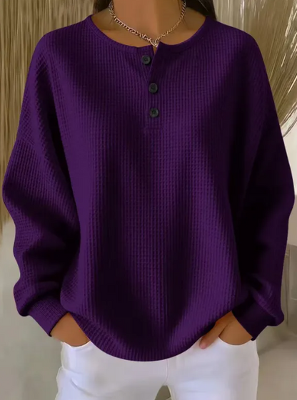 Isabella | Cozy Waffle Knit Henley