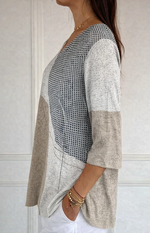 Lana | Abstract Dot and Line Pattern Shirt