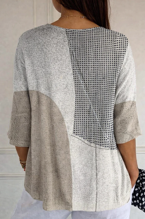 Lana | Abstract Dot and Line Pattern Shirt