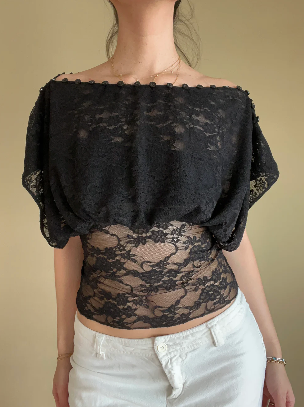 Molly | Button Lace Top