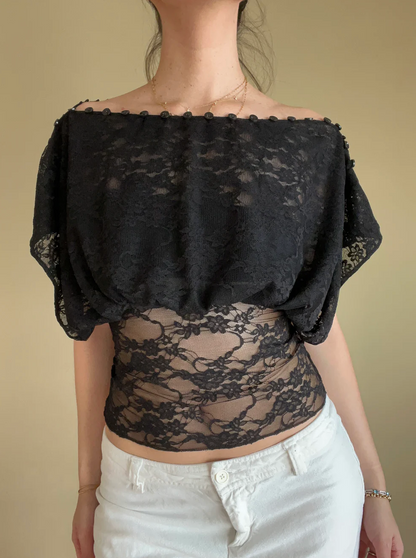 Molly | Button Lace Top