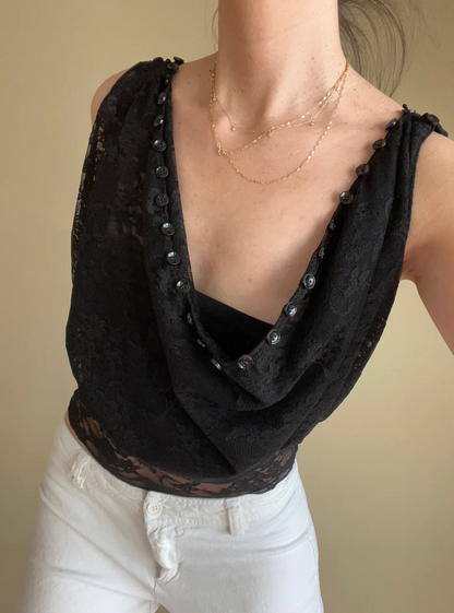 Molly | Button Lace Top