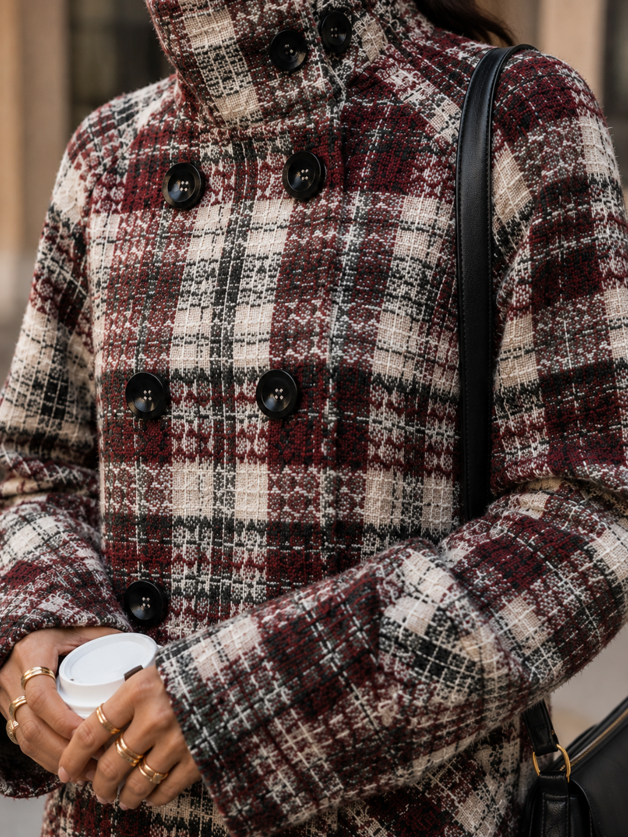 Lorissa Tartan Plaid Peacoat