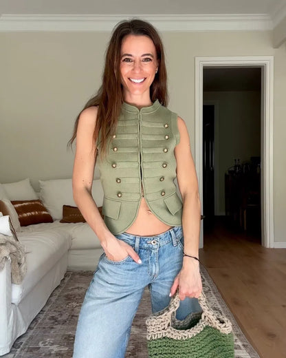 Irena Military Vest Blouse