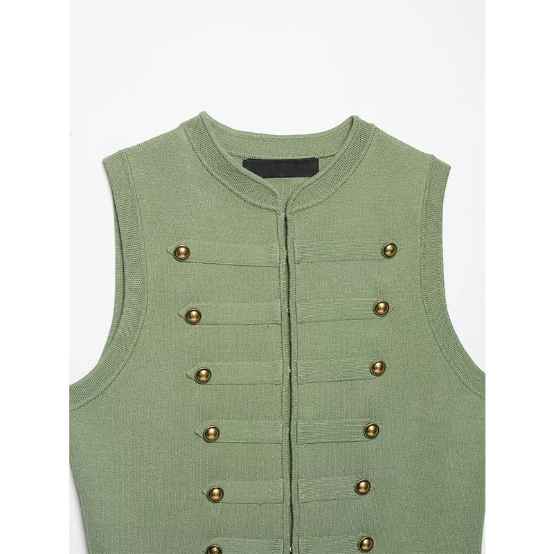 Irena Military Vest Blouse