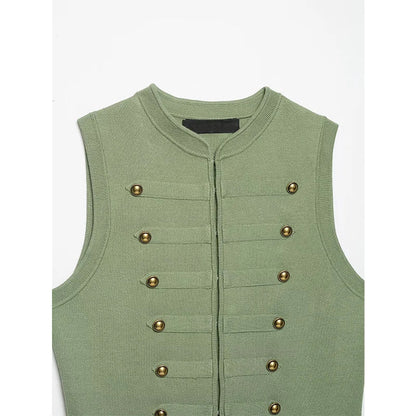 Irena Military Vest Blouse