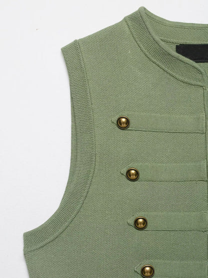 Irena Military Vest Blouse