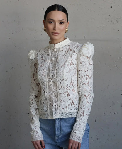 Fountaine Lace Blouse White