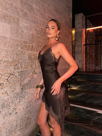 Amaia Lace Satin Dress