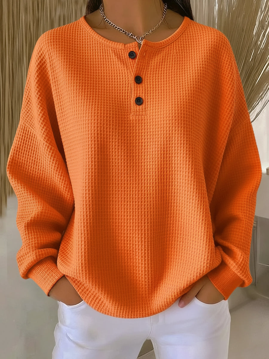 Isabella | Cozy Waffle Knit Henley
