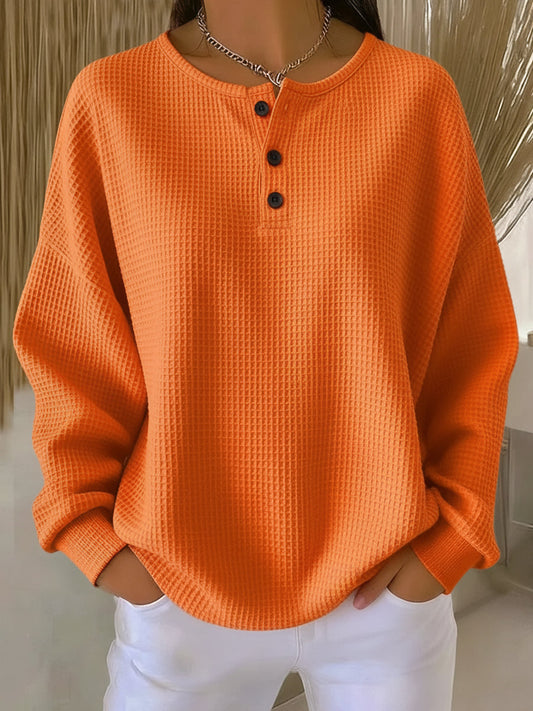 Isabella | Cozy Waffle Knit Henley