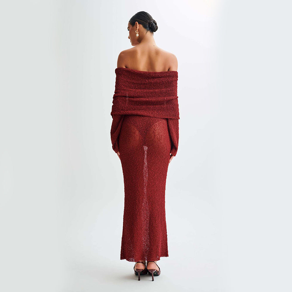 DivaElla™- Drop Shoulder Maxi Dress