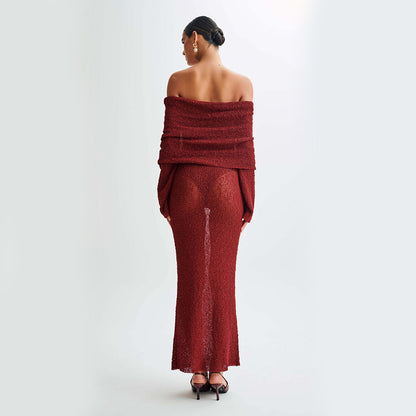DivaElla™- Drop Shoulder Maxi Dress