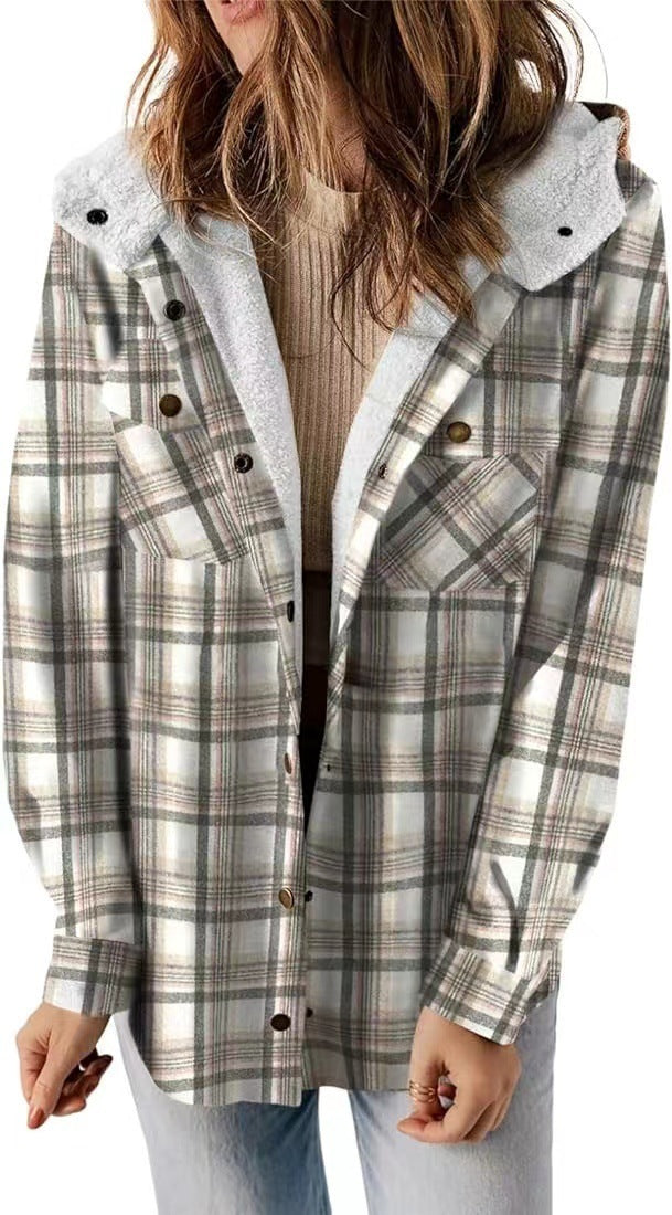 DivaElla™- Plaided Hooded Coat