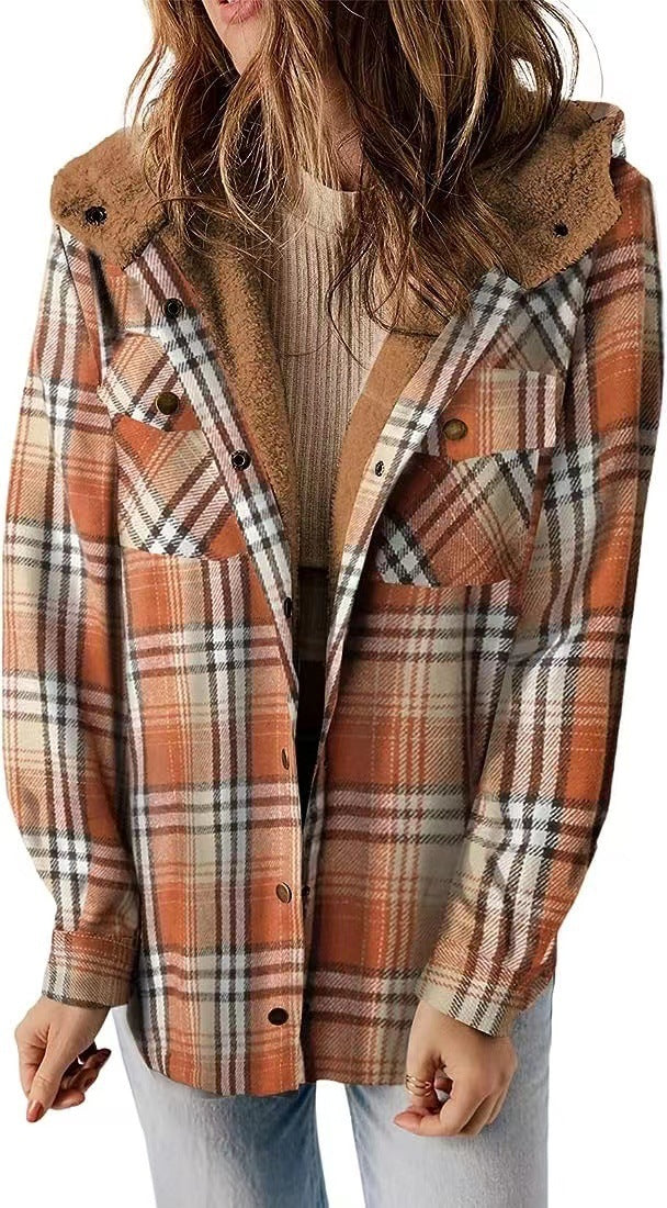 DivaElla™- Plaided Hooded Coat