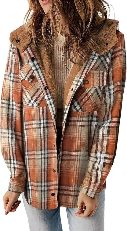 DivaElla™- Plaided Hooded Coat