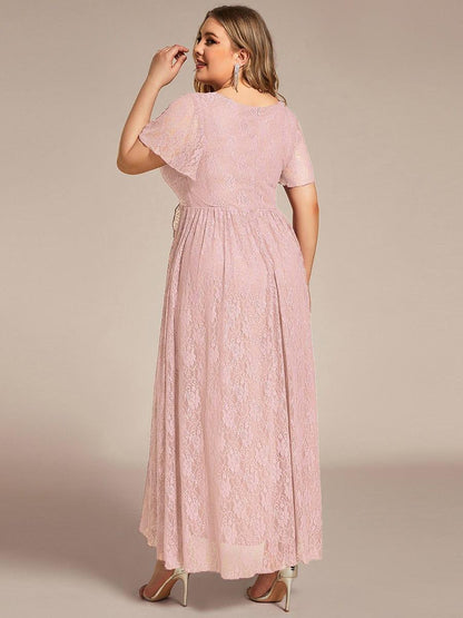 Plus Size Short Sleeve Ruffled Dress