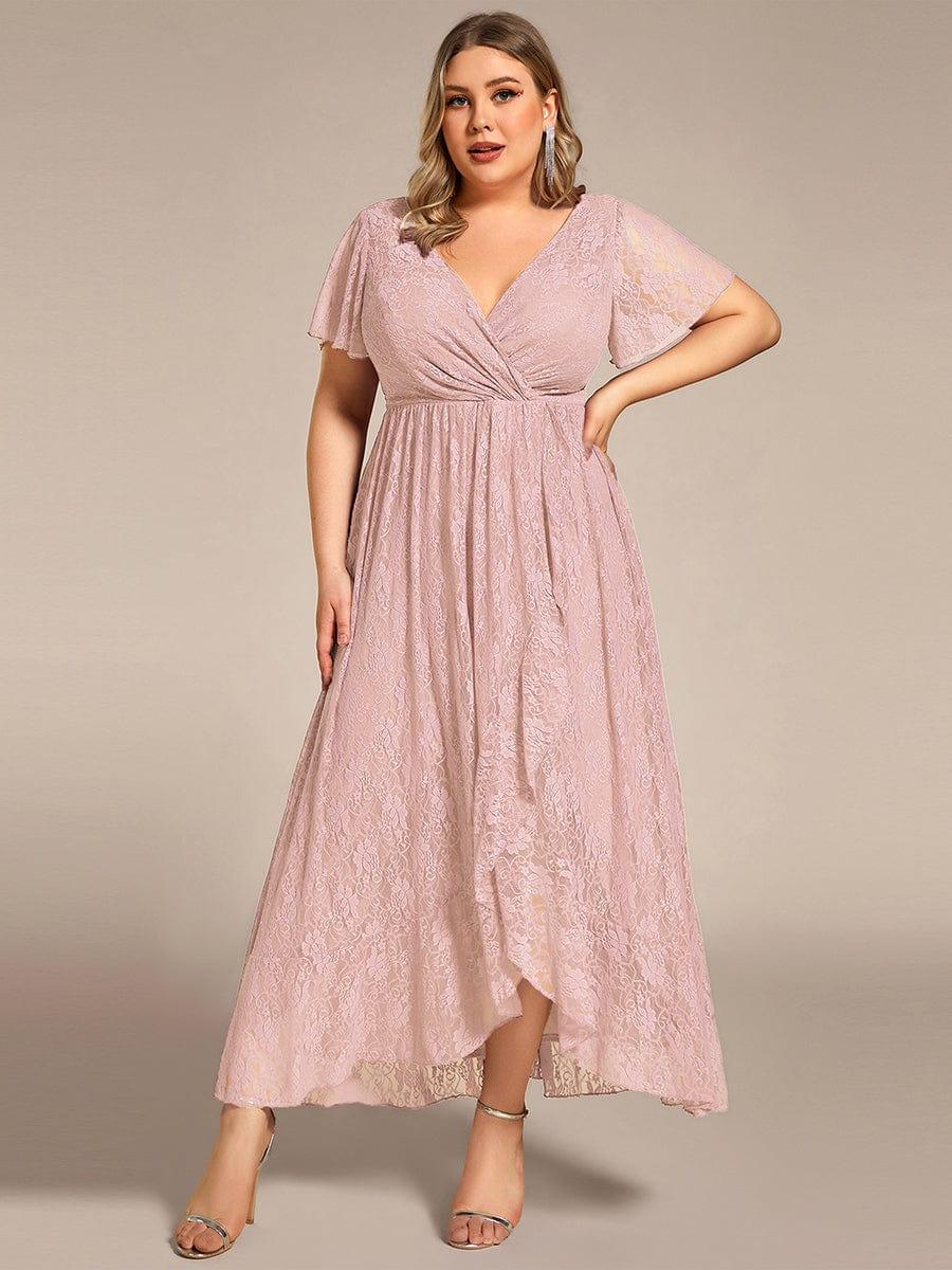 Plus Size Short Sleeve Ruffled Dress