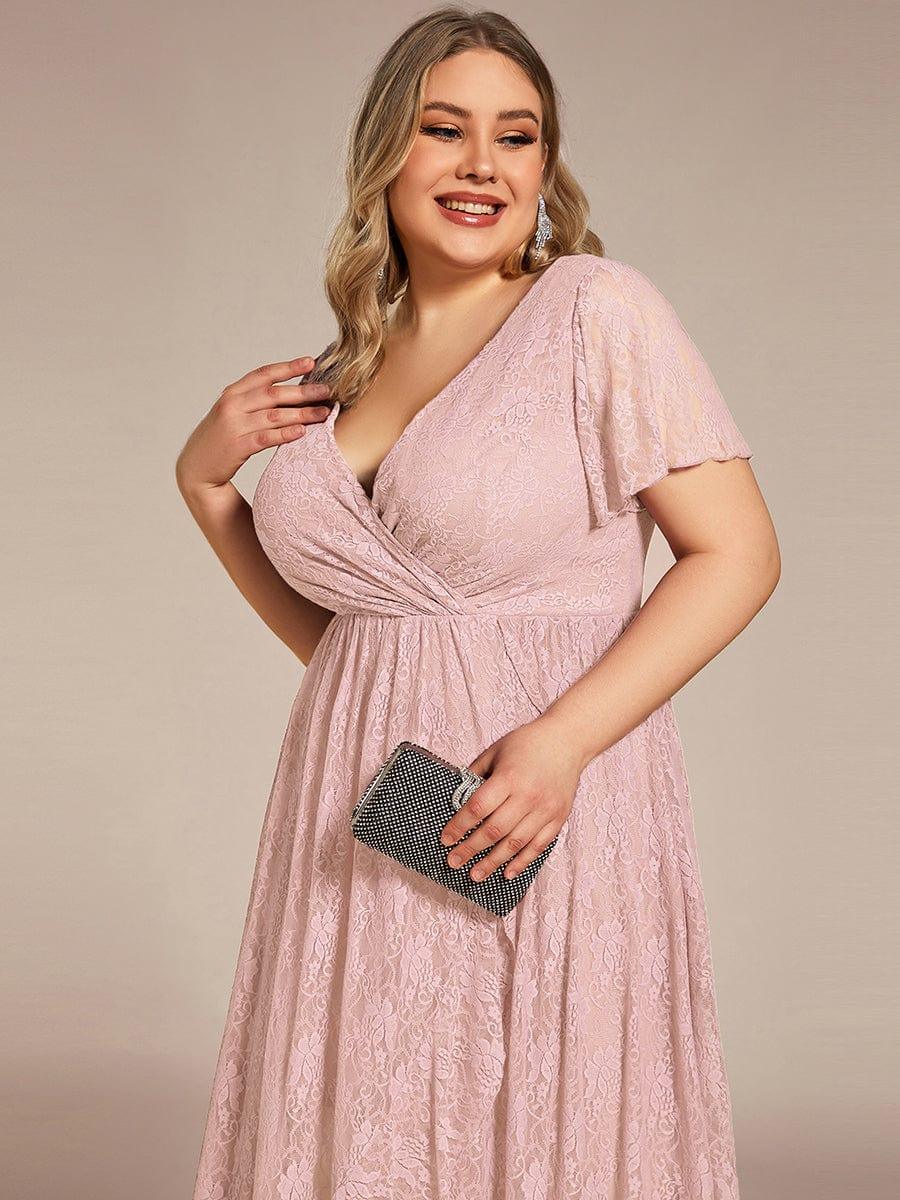 Plus Size Short Sleeve Ruffled Dress