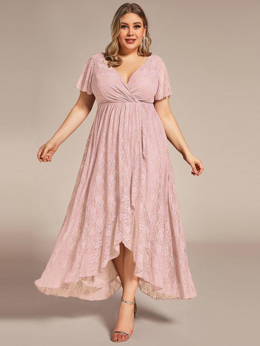 Plus Size Short Sleeve Ruffled Dress