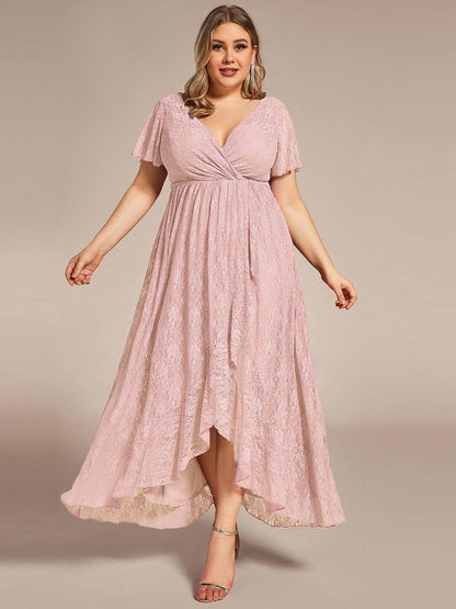 Plus Size Short Sleeve Ruffled Dress